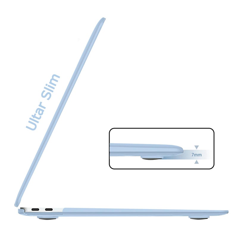 B BELK Compatible with MacBook Air 13 inch Case 2022 2021 2020 2019 2018 A2337 M1 A2179 A1932 Touch ID Matte Plastic Hard Shell Case for MacBook Air 13.3 inch+Keyboard Cover+Screen Protector Airy Blue - Image 4